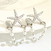 Starfish Brass Stud Earrings WH-WGC6CD4-01-1