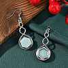 Hexagon Natural Flower Amazonite Dangle Earrings EJEW-K298-01P-13-2