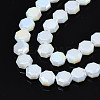 Electroplate Opaque Solid Color Glass Beads Strands EGLA-N002-27-A07-3