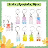 18Pcs 9 Colors Resin Bear Pendant Stitch Marker HJEW-NB00012-2