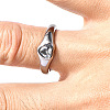 304 Stainless Steel Pave Clear Cubic Zirconia Finger Rings WG85DA0-02-1