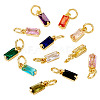 12Pcs 12 Colors Brass Micro Pave Cubic Zirconia Charms FIND-TA0005-61-3