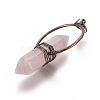 Natural Rose Quartz Wire Wrapped Pointed Big Pendants G-L520-I01-R-NF-3