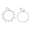 304 Stainless Steel Paperclip & Figaro Chain Bracelets for Women BJEW-JB12445-03-4
