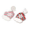 Christmas Acrylic Dangle Stud Earrings with 304 Stainless Steel Pin for Women LS-EJEW-D060-01F-1