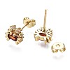 Brass Micro Pave Cubic Zirconia Stud Earrings X-EJEW-S210-008-NR-2