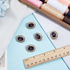 4Pcs 1-Hole Alloy Glass Shank Buttons FIND-DR0001-99B-4
