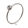 304 Stainless Steel Finger Ring Rhinestone Settings STAS-H237-01C-P-1