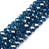 Electroplate Glass Beads Strands X-EGLA-A044-T8mm-B27-1