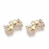 Brass Micro Pave Clear Cubic Zirconia Charms KK-S355-011-NF-2