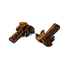 Natural Tiger Eye Coconut Tree Pendants G-N342-02C-2