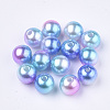 Rainbow ABS Plastic Imitation Pearl Beads OACR-Q174-6mm-02-1