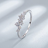 925 Sterling Silver Micro Pave Clear Cubic Zirconia Finger Rings for Women FS-WG88D88-03-1