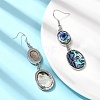 Brass Natural Abalone Shell Dangle Earrings EJEW-F388-01A-P-3