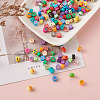 Handmade Polymer Clay Flat Round with Capital Letter Beads CLAY-CW0001-01-4