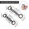 Unicraftale 4Pcs 2 Styles Double Alloy Spring Gate Rings FIND-UN0002-21-2