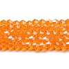 Transparent Electroplate Glass Beads Strands GLAA-F029-3mm-C23-1