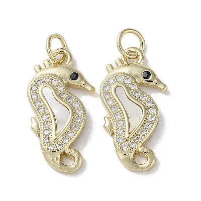 Brass Micro Pave Cubic Zirconia Pendants KK-G485-27B-G-1