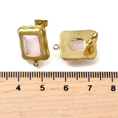 304 Stainless Steel Cubic Zirconia Stud Earring Findings STAS-B087-07C-G-1