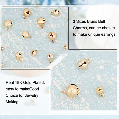 30Pcs 3 Styles Brass Bell Charms KK-BC0008-94-1