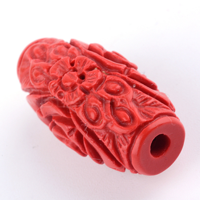 Carved Cinnabar Beads X-CARL-Q004-76B-1