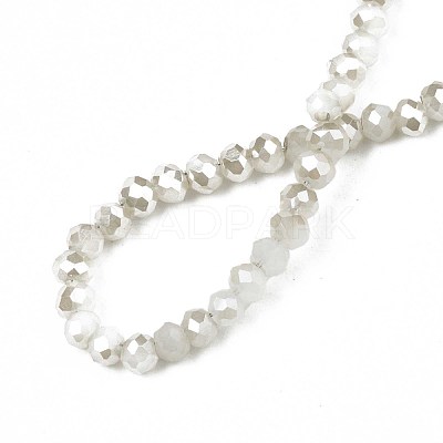 Electroplate Opaque Solid Color Glass Beads Strands EGLA-Q112-B02-1