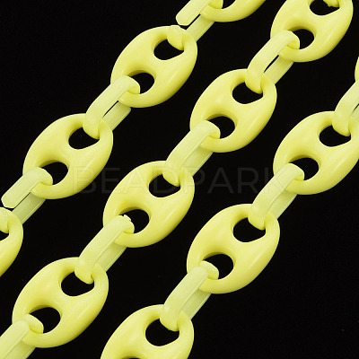Handmade Opaque Acrylic Coffee Bean Chains CHAC-ZX0001-01I-1
