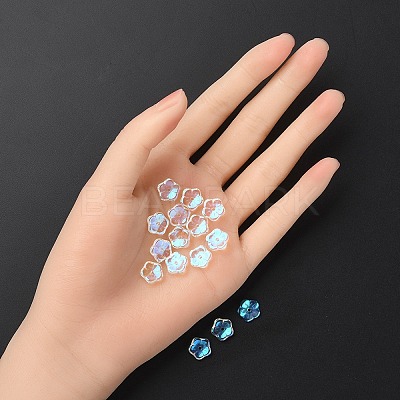35Pcs Transparent Spray Painted Glass Beads GLAA-YW0001-75A-1