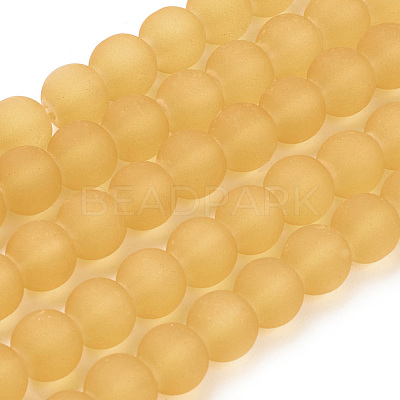 Baking Paint Transparent Glass Bead Strands GLAA-S031-6mm-11-1
