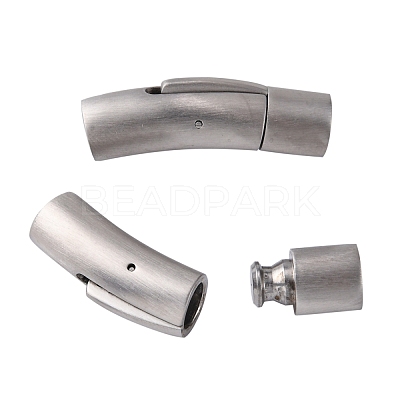 Tarnish Resistant Column 304 Stainless Steel Bayonet Necklace Clasps STAS-I013-6mm-B-1