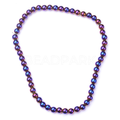 Non-magnetic Synthetic Hematite Beads Strands X-G-S096-8mm-6-1