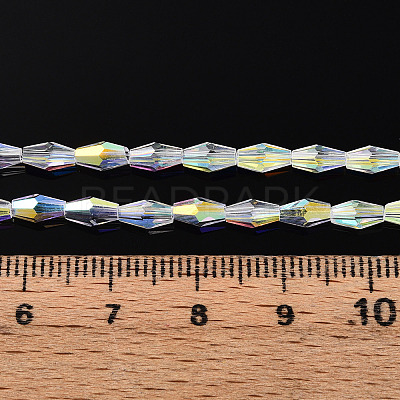 Transparent Electroplate Glass Beads Strands GLAA-K064-05A-01B-1