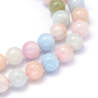 Round Natural Morganite Beads Strands G-F222-35-8mm-1