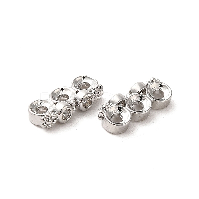 Brass Micro Pave Clear Cubic Zirconia Slide Charms KK-G481-01P-1