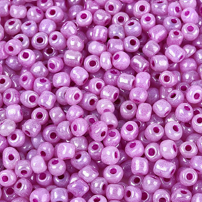DIY Craft Beads 6/0 Ceylon Round Glass Seed Beads X-SEED-A011-4mm-150-1
