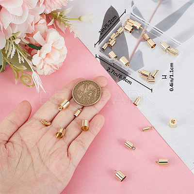 32Pcs 4 Style Brass Cord Ends KK-BBC0010-91G-1