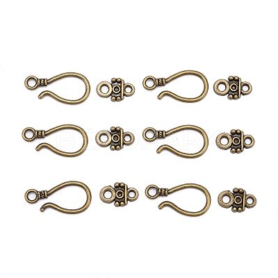 Alloy Hook and Eye Clasps X-PALLOY-2781-AB-FF-1