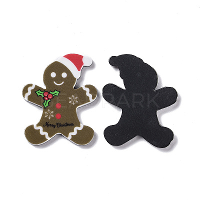 Christmas Style Printed Acrylic Cabochons MACR-O045-01G-1