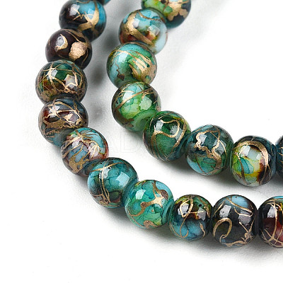 Baking Paint Glass Beads Strands DGLA-N003-4mm-B08-1