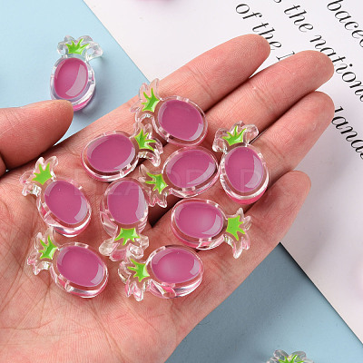Transparent Enamel Acrylic Beads TACR-S155-002I-1