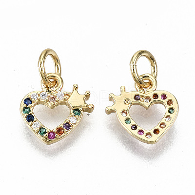 Brass Micro Pave Colorful Cubic Zirconia Charms ZIRC-S067-165-NF-1