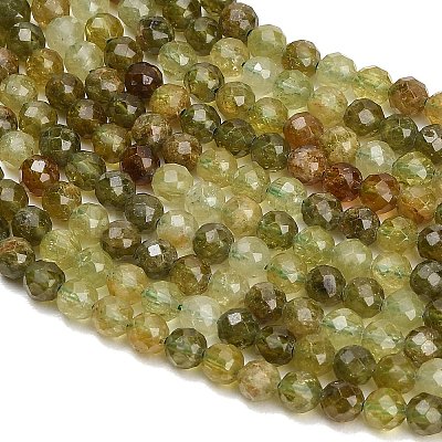 Natural Green Garnet Beads Strands GG-CBA77FB-B11-4mm-1