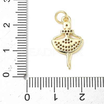 Brass Micro Pave Cubic Zirconia Pendants ZIRC-I356-08G-01-1