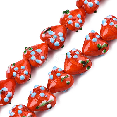 Handmade Bumpy Lampwork Beads Strands LAMP-N029-011D-1