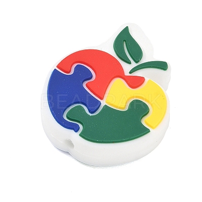 Autism Theme Silicone Beads SL-CBAF318-D05-1