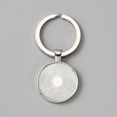 Alloy Keychain Cabochon Settings FIND-WH0117-24P-1