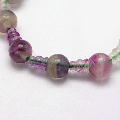 Natural Fluorite 3-Hole Guru Bead Strands G-K149-12-1