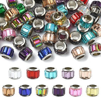 50Pcs Glass European Beads GPDL-YW0001-04-1