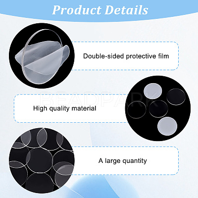 50Pcs Acrylic Flat Round Action Figure Display Bases KY-FG0001-12-1