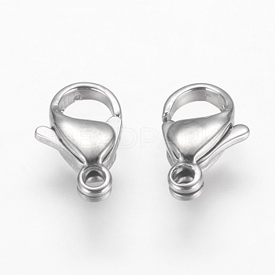 Tarnish Resistant 304 Stainless Steel Lobster Claw Clasps STAS-F125-11x7mm-P-1